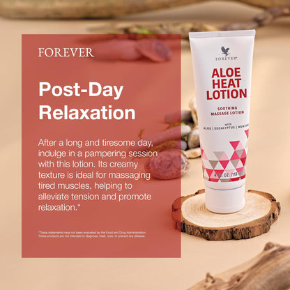 Forever Living Aloe Heat Lotion with Menthol & Eucalyptus – Vegan-Friendly, 4 fl oz (Pack of 2)