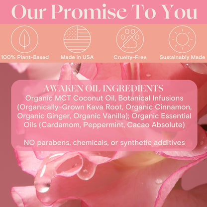 Foria Passion Play Kit - Organic, All-Natural Travel Set Designed for Women - Awaken Oil & Massage Body Oil