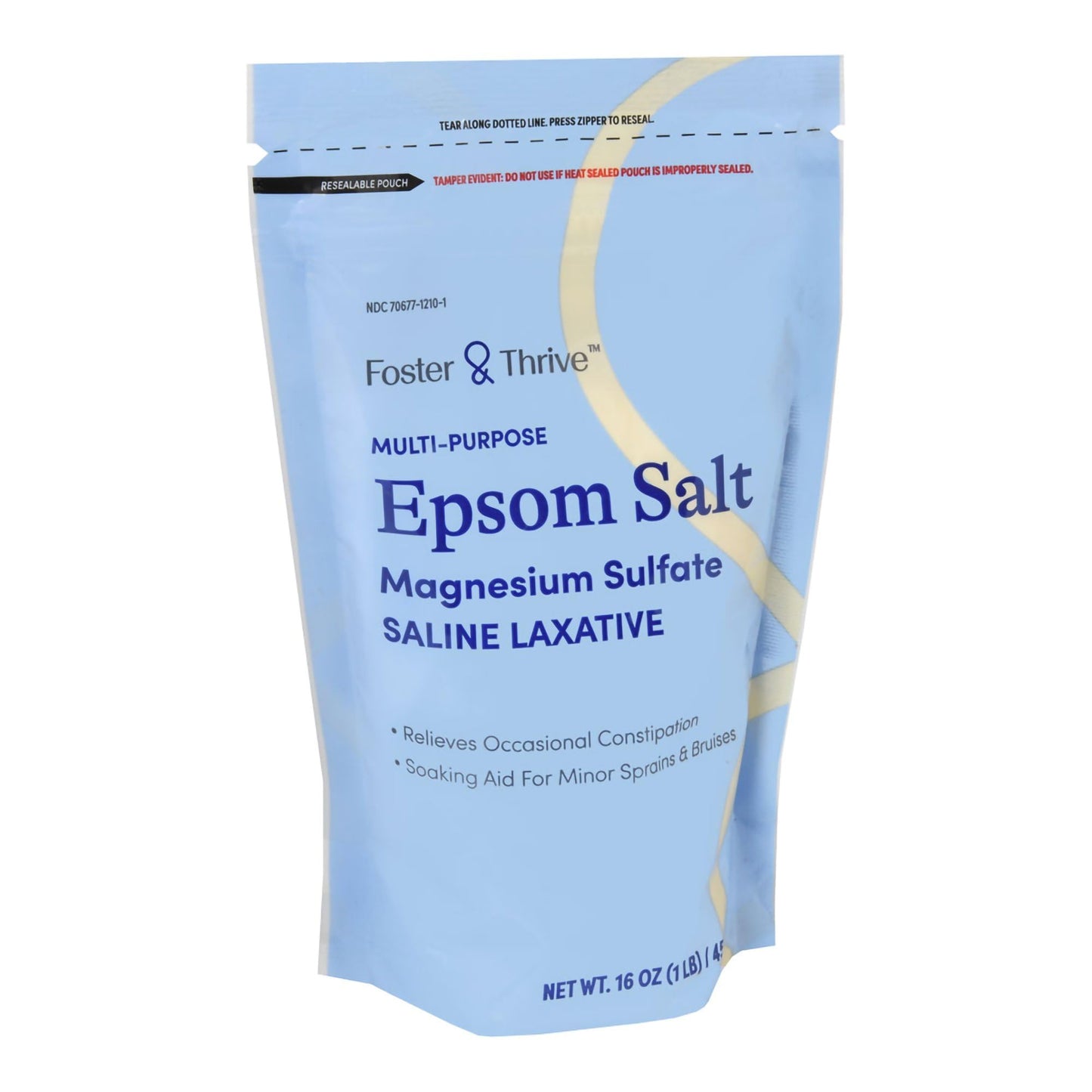 Foster & Thrive 1 lb Epsom Salt Pouch – Magnesium Sulfate USP | Multi-Purpose Bath & Laxative
