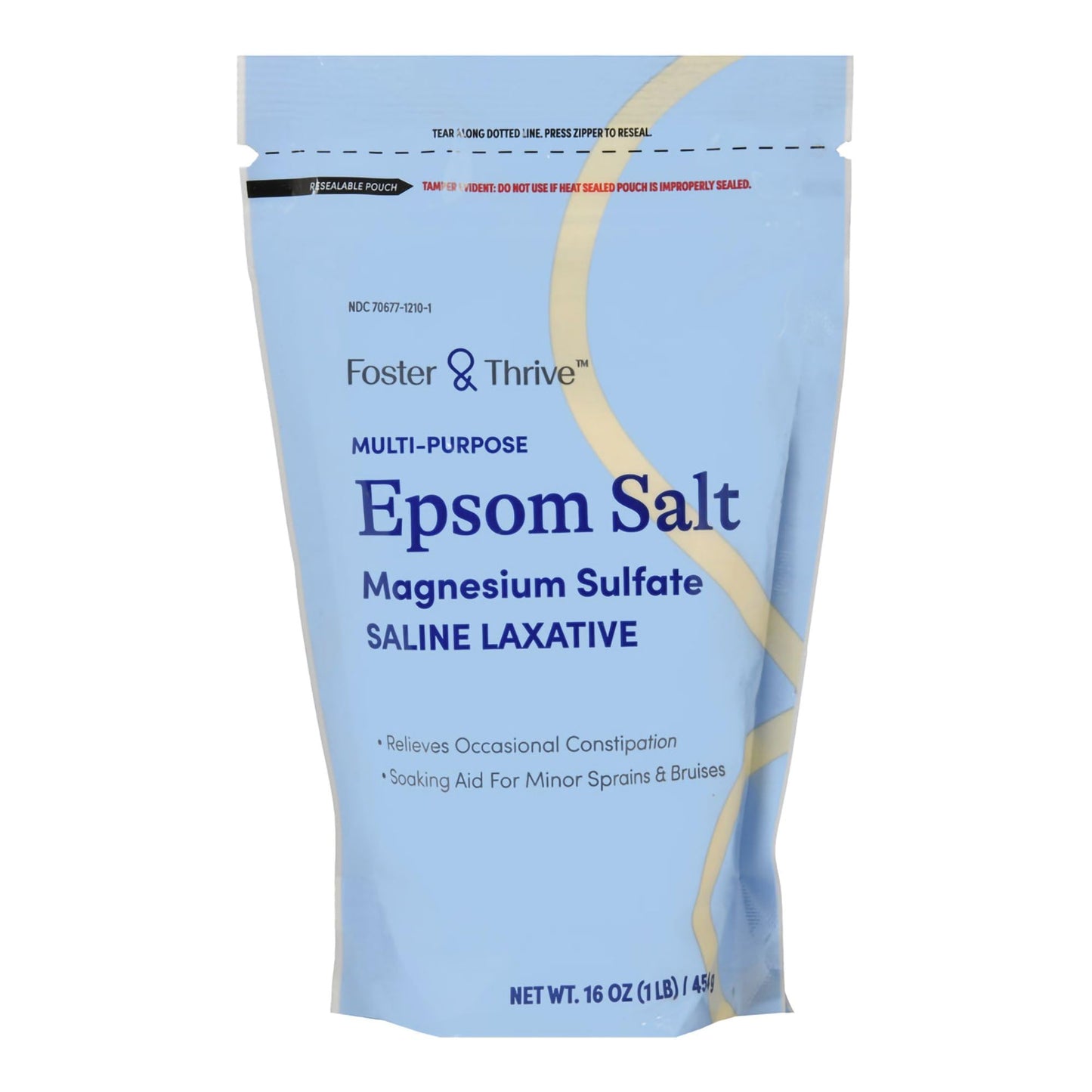 Foster & Thrive 1 lb Epsom Salt Pouch – Magnesium Sulfate USP | Multi-Purpose Bath & Laxative