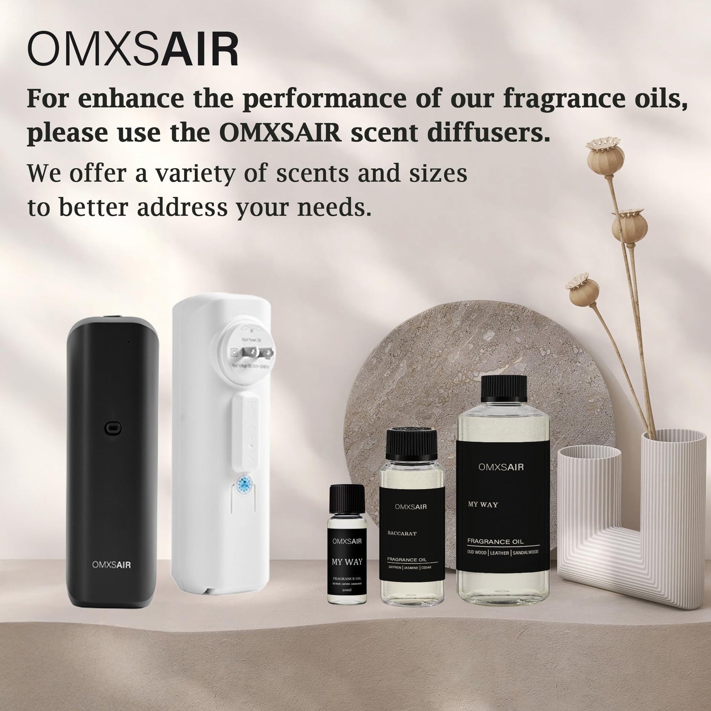 Luxury Hotel Scent Santal Diffuser Refill Kit – 20ml Nano-Formula, Long-Lasting Fragrance for Large Rooms