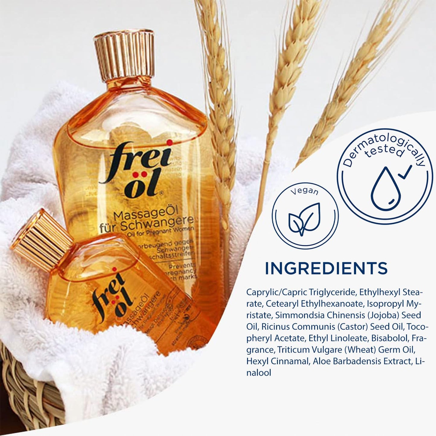 Massage Body Oil for Pregnant Woman – Maternity Skincare Oil to Boost Skin Elasticity and Prevent Stretch Marks (Vegan, 200 ml)