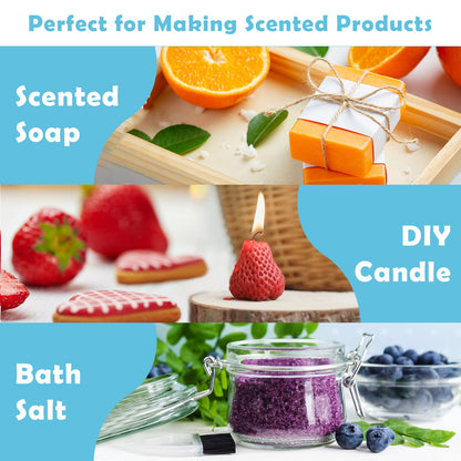 Fruity Fragrance Oils Set for Candle & Soap Making | Holamay Premium 10x5ml – Coconut, Strawberry, Mango, Pineapple & More