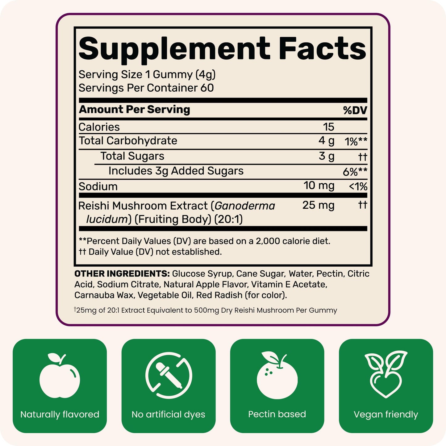 Fungies Reishi Mushroom Gummies Apple – 60 Servings | Immune Support & Relaxation