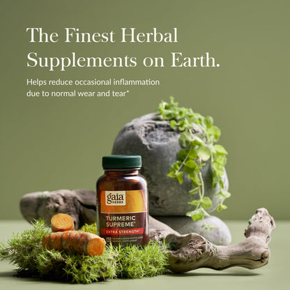Gaia Herbs Turmeric Supreme Extra Strength – Supports Occasional Discomfort | Curcumin & Black Pepper | 60 Vegan Capsules