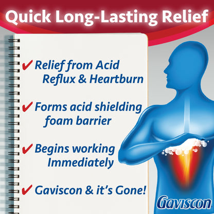 Gaviscon Extra Strength Fruit Antacid Tablets – 60 Count | Fast Heartburn Relief