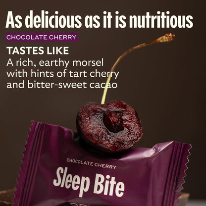 GEM Sleep Aid, Nighttime Bite, 7 Pack, Melatonin Free, L-Theanine, Magnesium, Valerian Root Extract | Vegan and Gluten Free | Earthy Chocolate Cherry, Trial Size