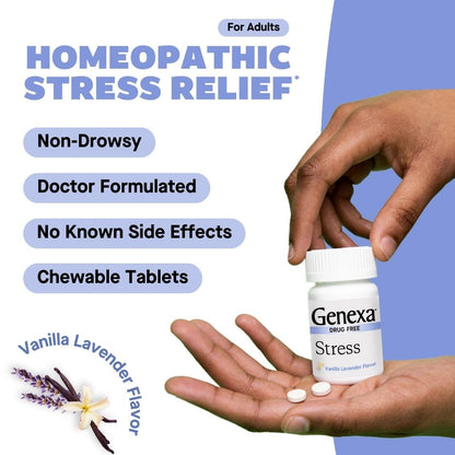 Genexa Stress Relief - Organic, Non-GMO, Physician-Formulated Stress & Sleep Support (60 Tablets)