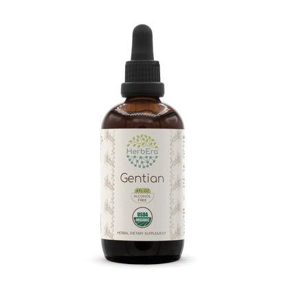 Gentian B120 Alcohol-Free Herbal Tincture – Organic Gentian Root 4 oz