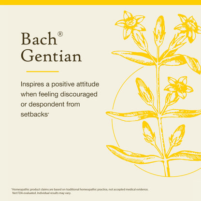 Bach Original Flower Remedies Gentian – Accept Setbacks | 20mL Dropper | Vegan, Gluten Free, Sugar Free