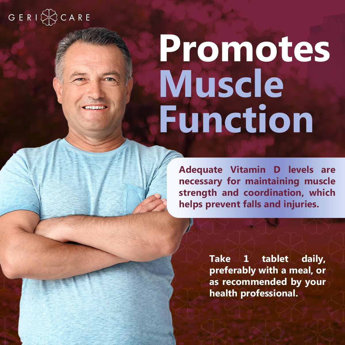 GeriCare Vitamin D-3 25 mcg (1000 IU) – Supports Strong Bones, Immune Health & Mood – 200 Tablets