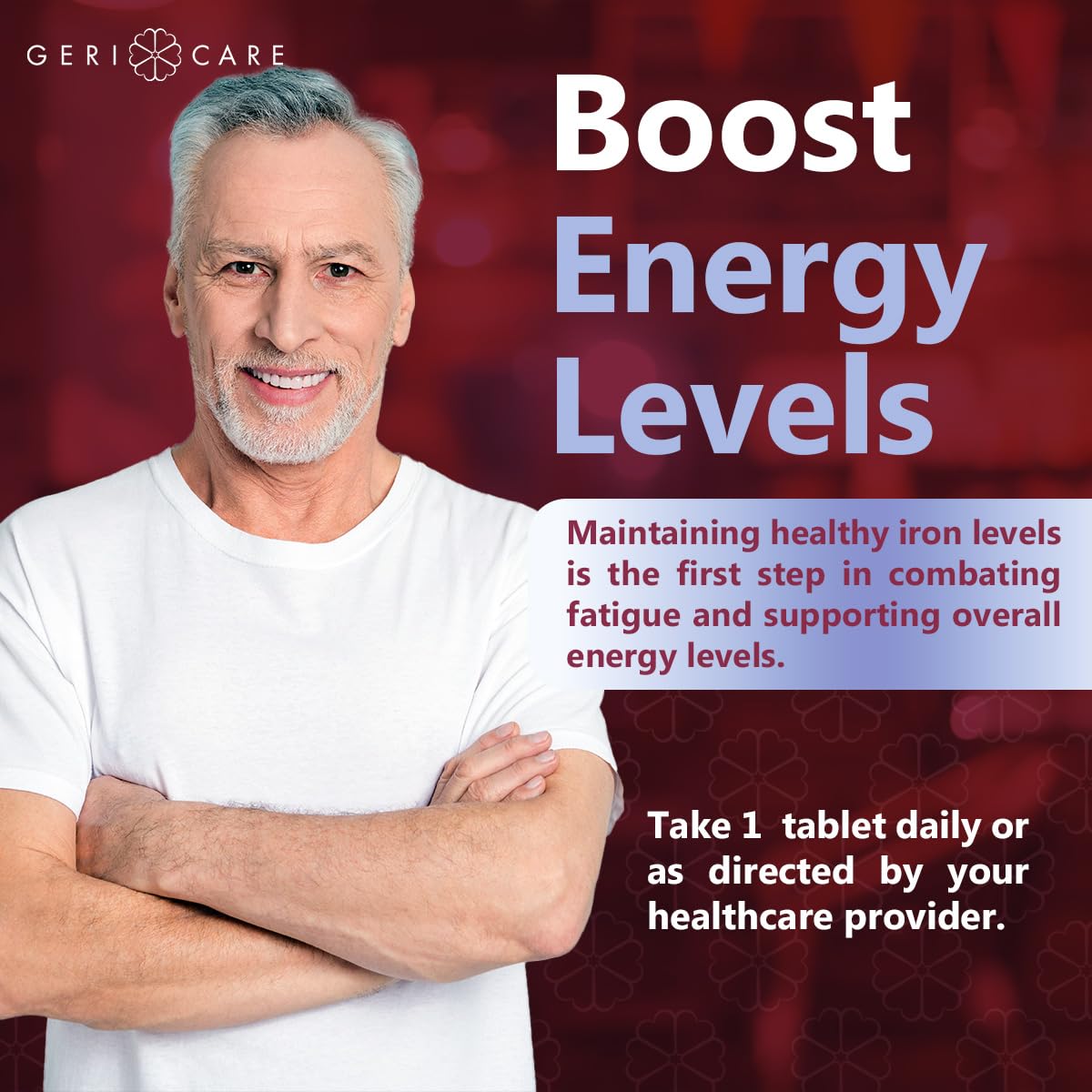 GeriCare Ferrous Sulfate 325mg | Elemental Iron 65mg High Potency Iron Supplement | 100 Count