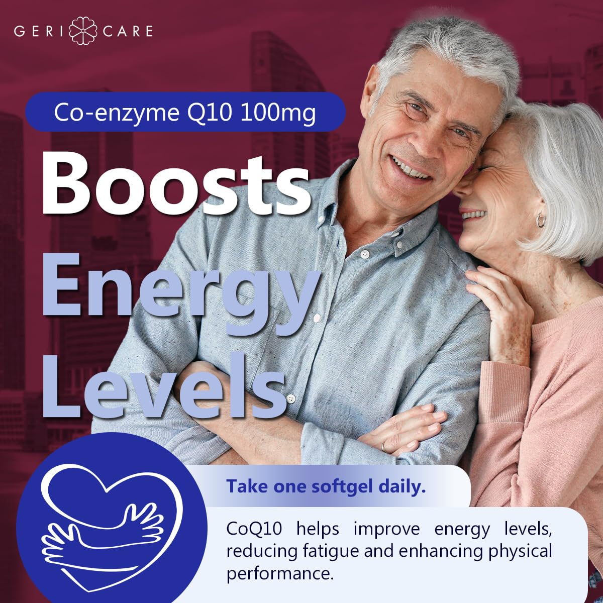 GeriCare CoQ10 100mg Softgels – High Absorption CoQ10, 30-Count, Travel Friendly