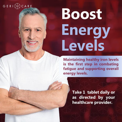 GeriCare Ferrous Sulfate Tablets 325mg | High Potency Iron 65mg – 200 Count