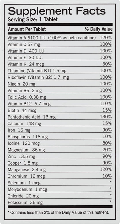 Geritol Complete Tablets – 100 Count (Pack of 3) | Multivitamin Supplement