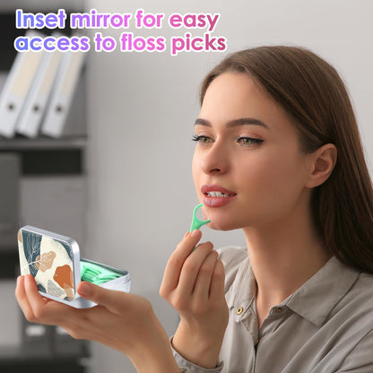 Gerkia Dental Floss Portable Case – Travel-Friendly Floss Picks Dispenser | Bohemian Leaf