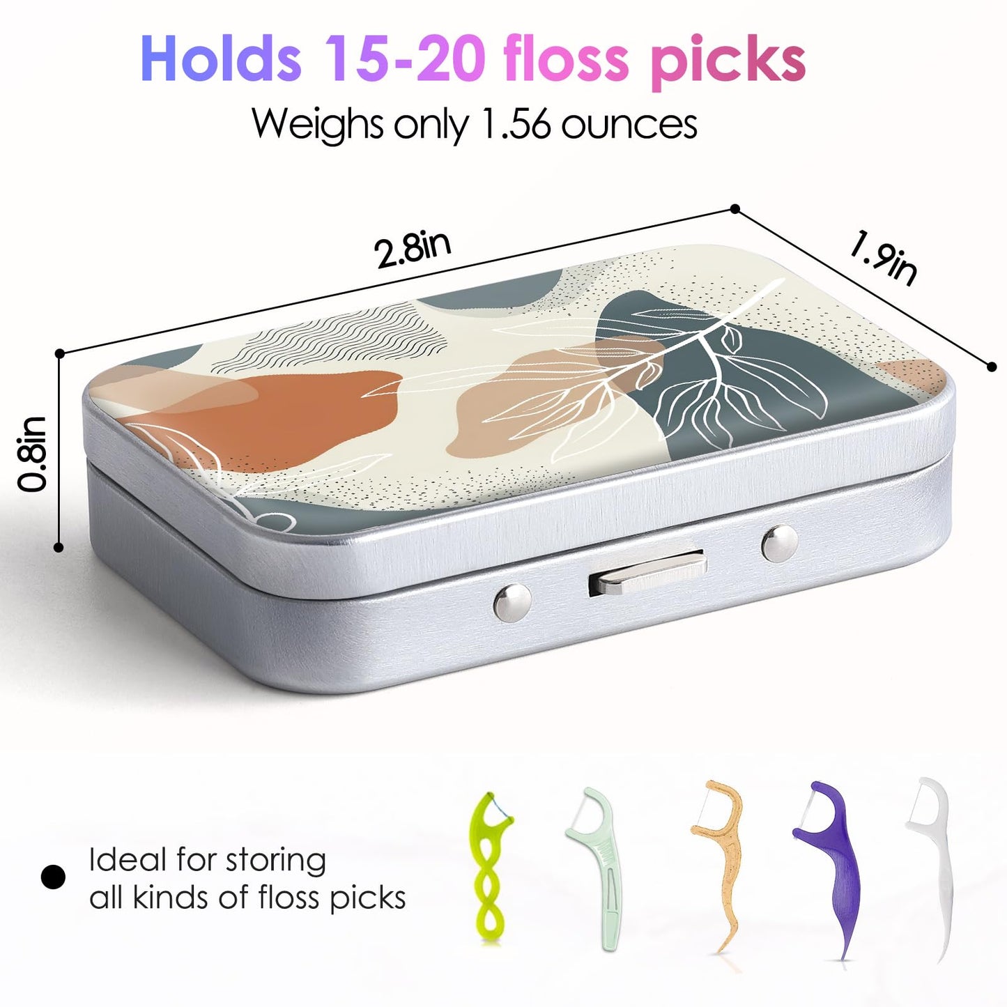 Gerkia Dental Floss Portable Case – Floral 3-Piece Travel Dispenser