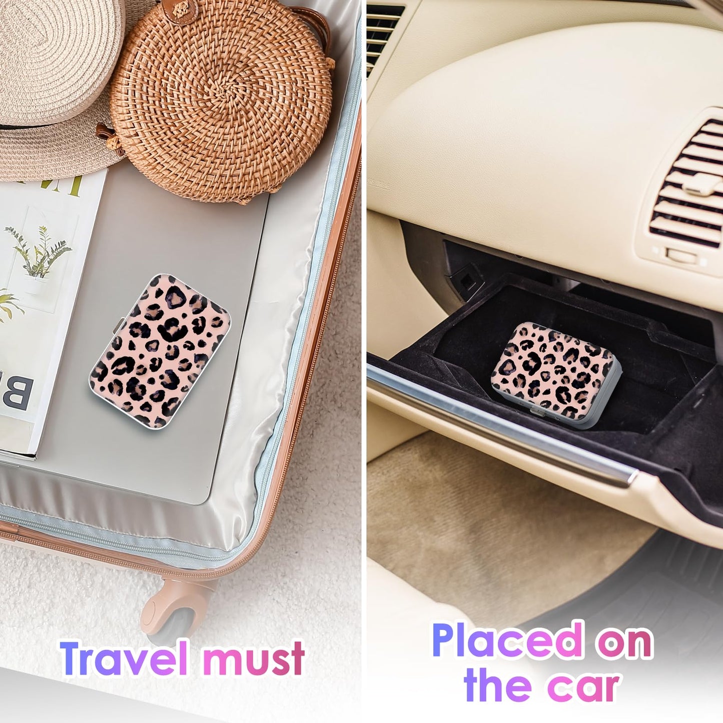 Gerkia Dental Floss Portable Case – Leopard Print, Travel-Ready, Holds 15-20 Floss Picks
