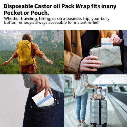 12PCS Castor Oil Patches - Transparent PU Film Belly Button Patches (Leak-Proof, Self-Adhesive, No Wash)