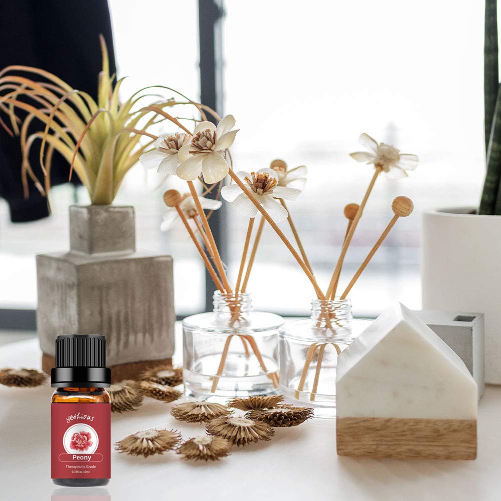 Yethious Peony Essential Oil 10ml – Pure Peony for Diffuser, Aromatherapy & Skincare