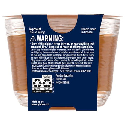 Glade Cashmere Woods 3-Wick Candle – 6.8 oz (3 Count) | Essential Oils