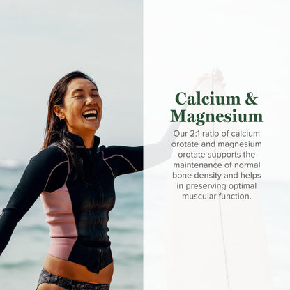Global Healing Calcium and Magnesium Orotate - Bone Strength Supplement for Women and Men - Helps Support Strong Teeth and Cardiovascular Health for Normal Muscle Function - 120 Capsules