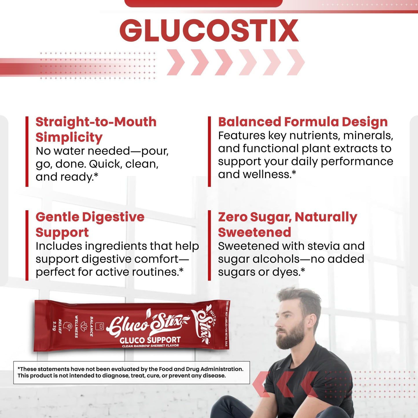 Gluco Stix Rainbow Sherbet Powder Sticks – Clean Nutraceuticals Ceylon Cinnamon, Berberine, Glucomannan, Apple Cider Vinegar | 20 Count