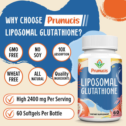 2400MG Liposomal Glutathione with Vitamin C, Milk Thistle & Alpha-Lipoic Acid - 120 Softgels