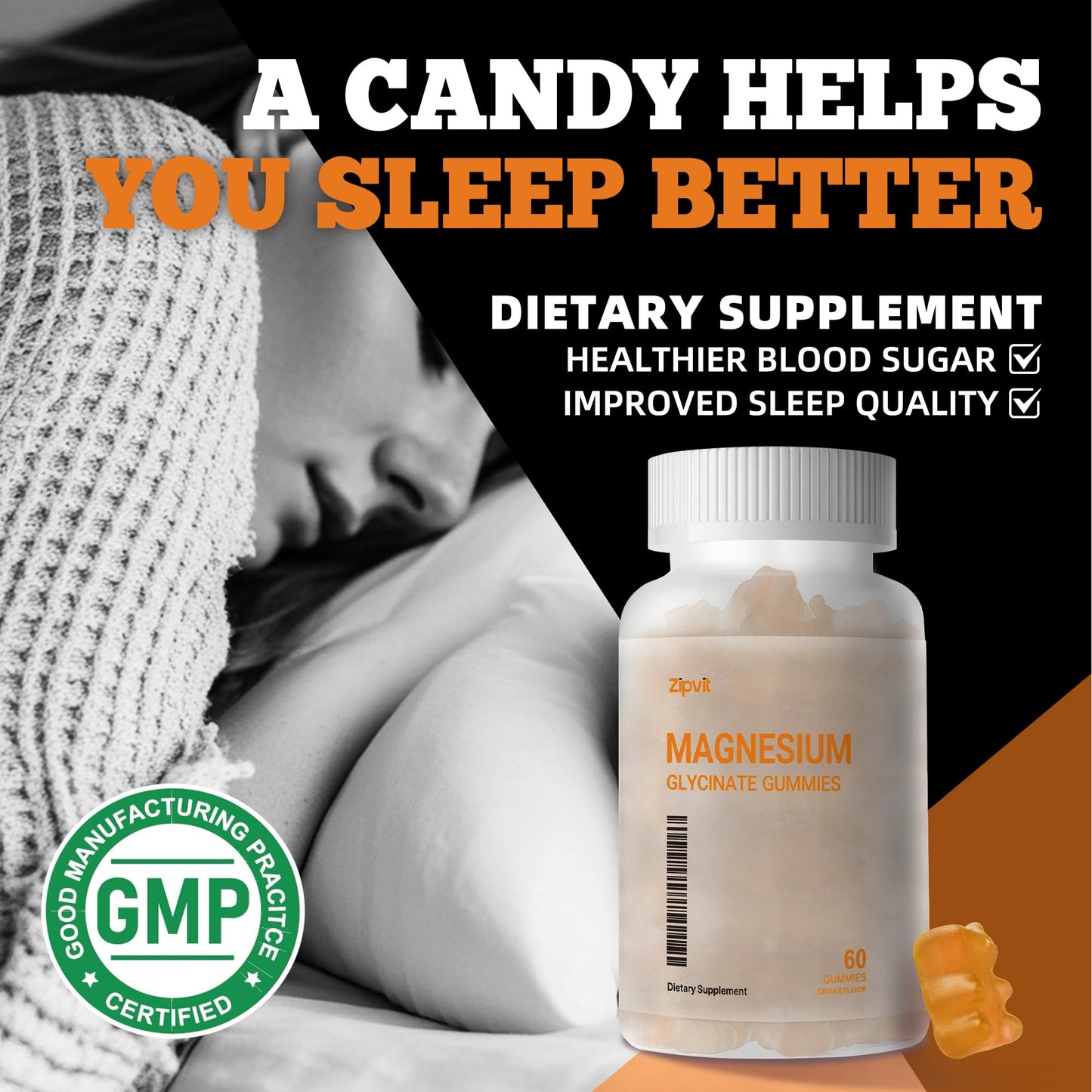 Magnesium Glycinate Gummies 1000mg – Sugar Free, Mood & Sleep Support