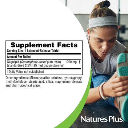 Natures Plus Herbal Actives Gugulipid - 30 Extended-Release Tablets | Ayurvedic Supplement