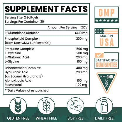 GlutioneMax 8-in-1 Liposomal Glutathione 2400 MG – High-Absorption Antioxidant Formula (240 Softgels)