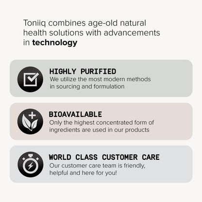 Toniiq Glycine 1300mg Supplement - 240 Capsules | 120 Servings | 98.5%+ Purity