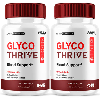 (2 Pack) Glyco Thrive Blood Support | GlycoThrive Max Strength Capsules | 120 Count Multivitamin