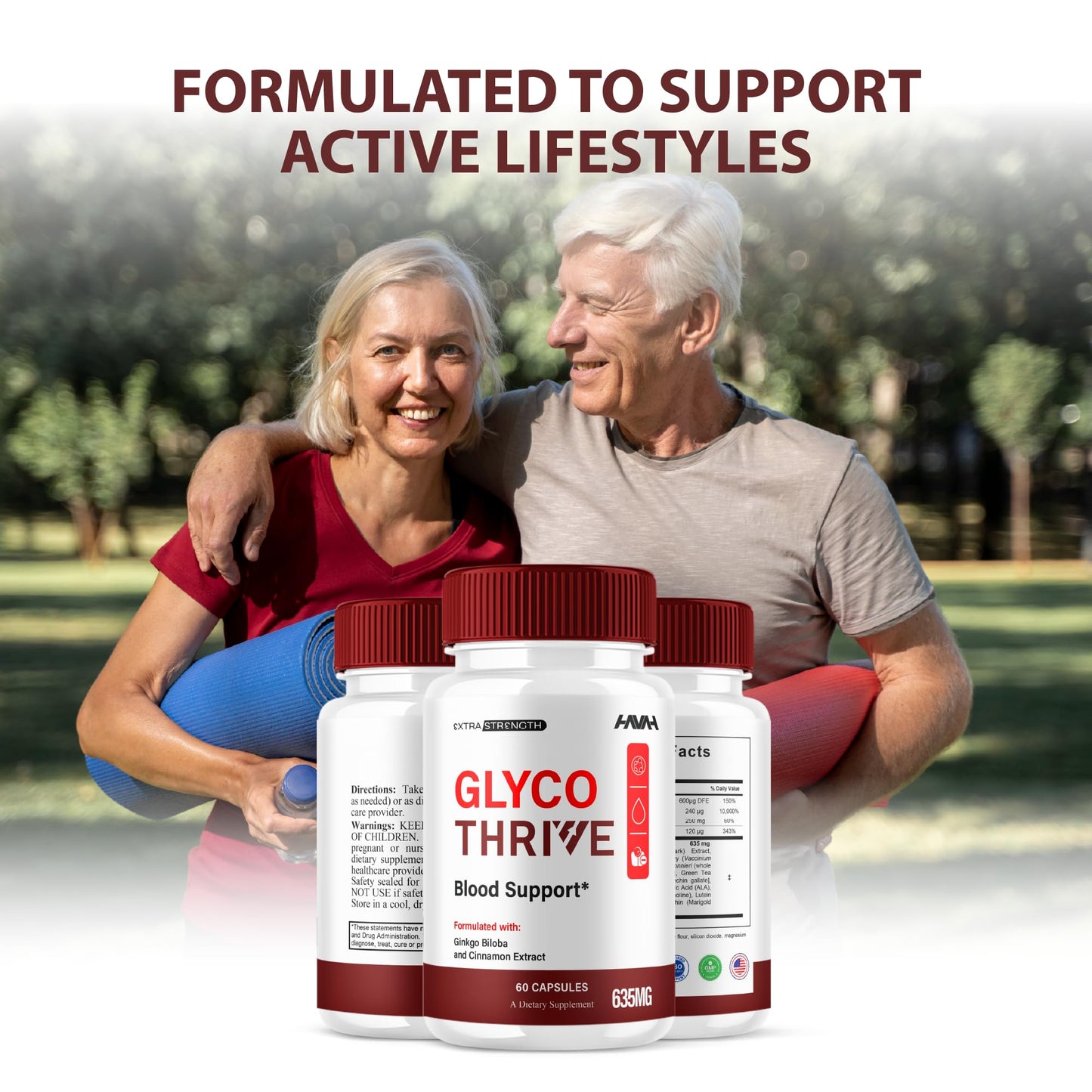 (2 Pack) Glyco Thrive Blood Support | GlycoThrive Max Strength Capsules | 120 Count Multivitamin