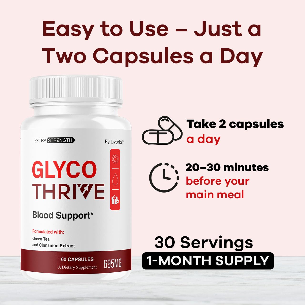 (2 Pack) Glyco Thrive Capsules - Premium Blood Sugar Support