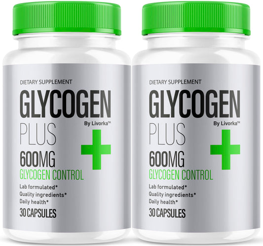 (2 Pack) Glycogen Plus – 600mg Capsules, All-Natural Glycogen Support