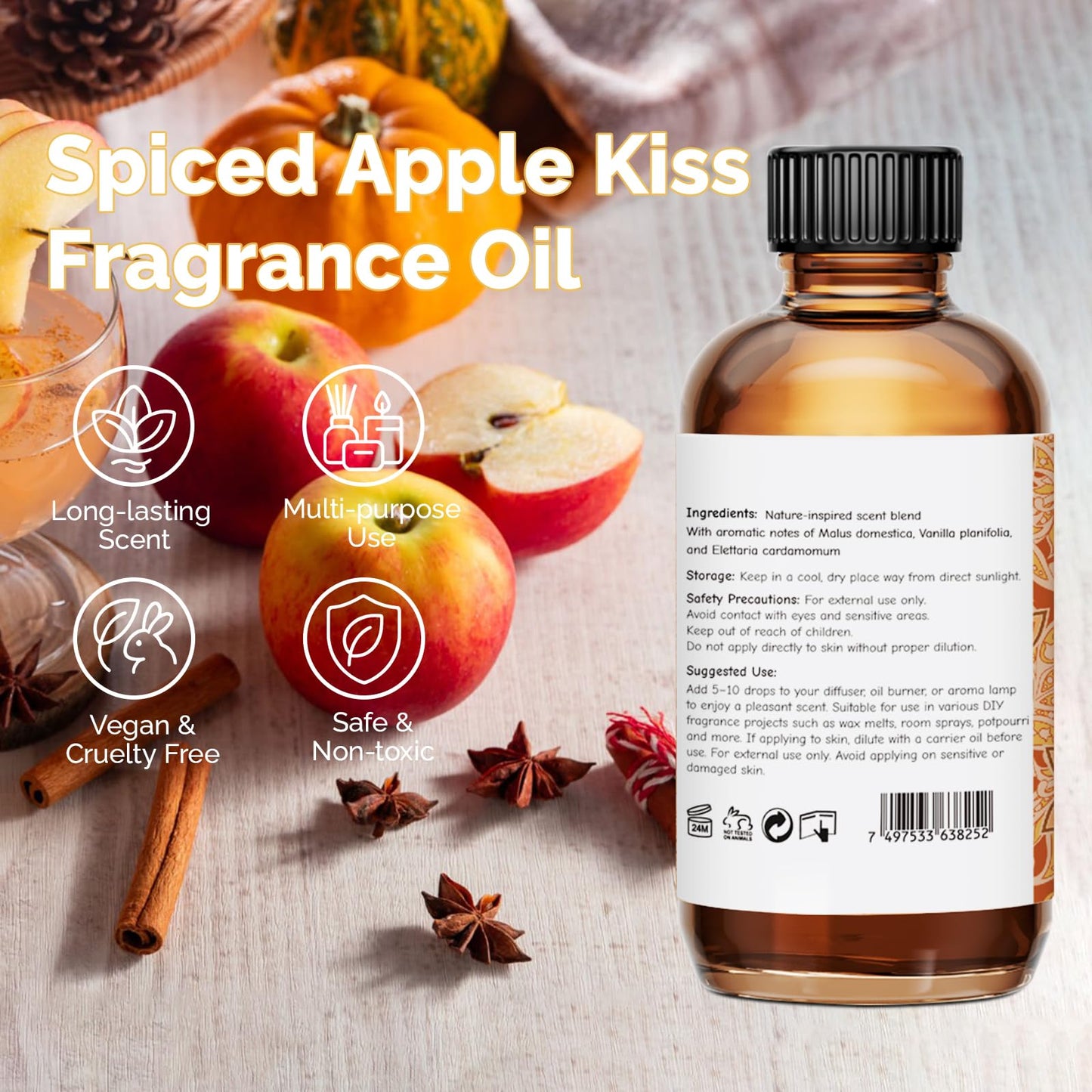 GM Gumili Spiced Apple Kiss Fragrance Oil 2 Oz – Spiced Cider Fall Scent