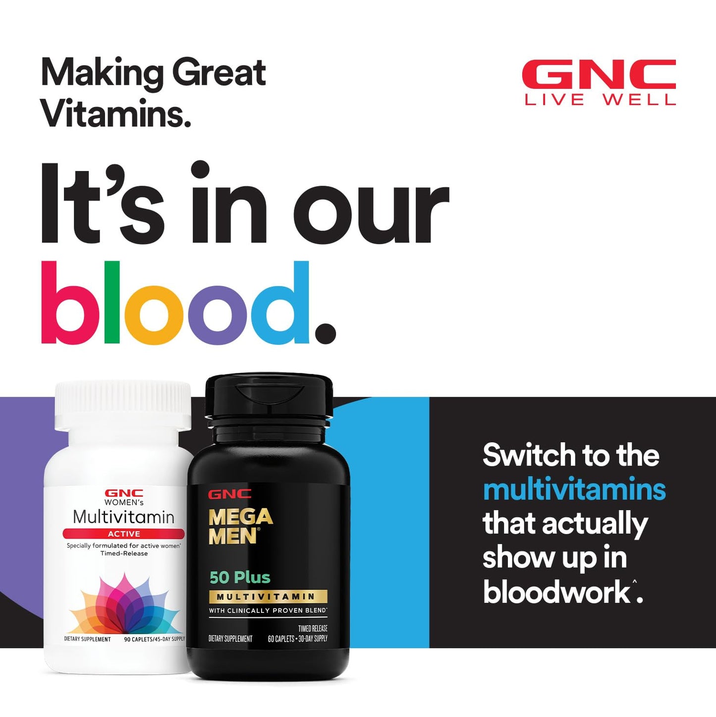 GNC Mega Men Energy & Metabolism Multivitamin Caplets | 180 Count, 90 Day Supply