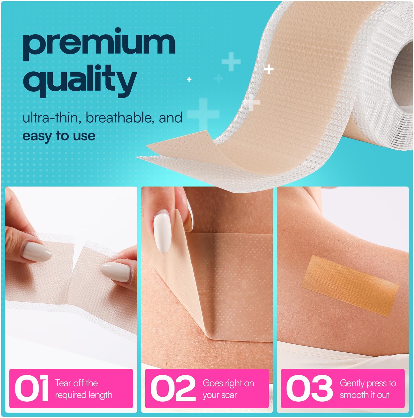 GoGleefy Silicone Scar Sheets Roll – Medical-Grade, Reusable Scar Tape