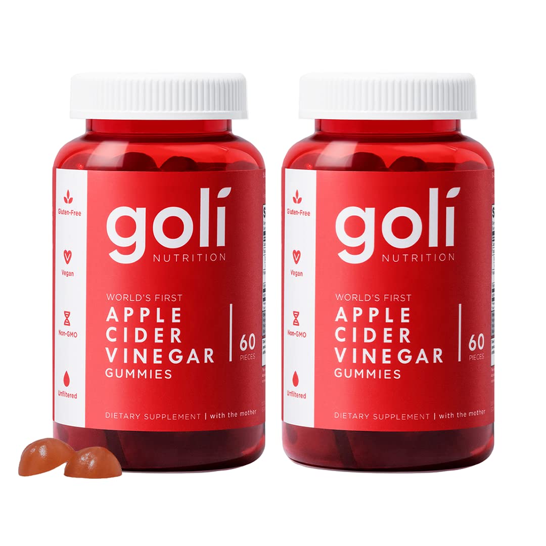 Goli Apple Cider Vinegar Gummies – 2 Pack, 60 Count | Vegan & Gluten-Free