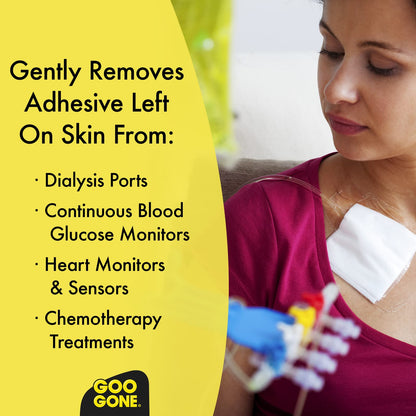 Goo Gone Skin Adhesive Remover - Safe, Pain-Free Removal for CGMs, KT Tape & Medical Adhesives (8 oz)