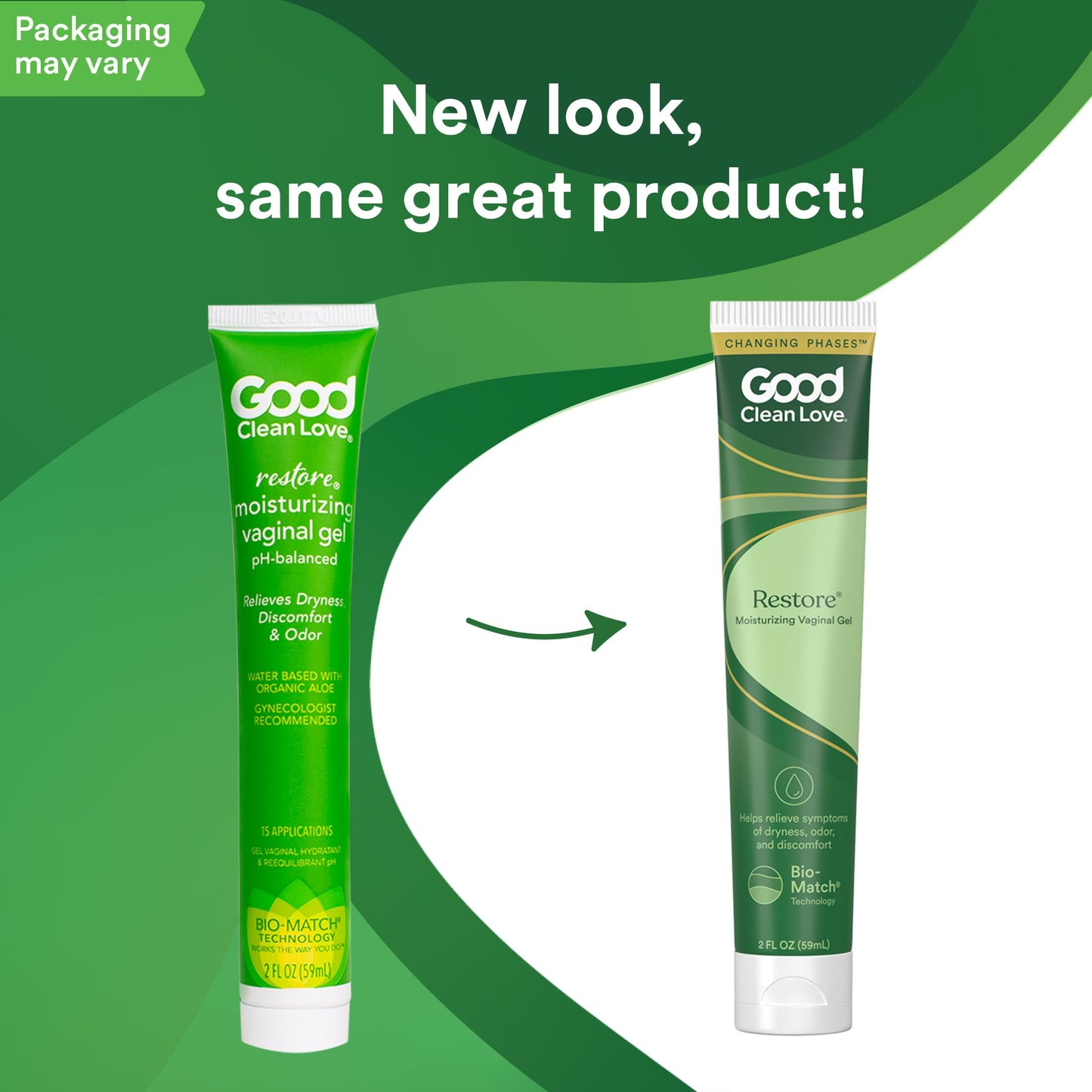 Good Clean Love Restore Moisturizing Vaginal Gel – pH-Balanced, Water-Based Lubricant with Aloe Vera & Lactic Acid | 2 Oz (2-Pack)