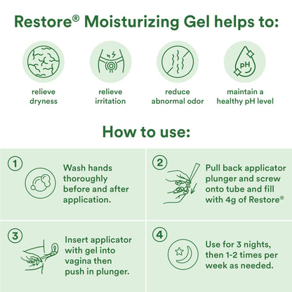 Good Clean Love Restore Moisturizing Vaginal Gel – pH-Balanced, Water-Based Lubricant with Aloe Vera & Lactic Acid | 2 Oz (2-Pack)