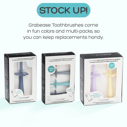Grabease Double-Sided Training Toothbrush for Toddlers 12mo+ Mint