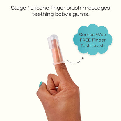 Grabease Toddler Toothbrush Navy - Double-Sided Silicone Bristles & Anti-Choke Shield (12+ Months)