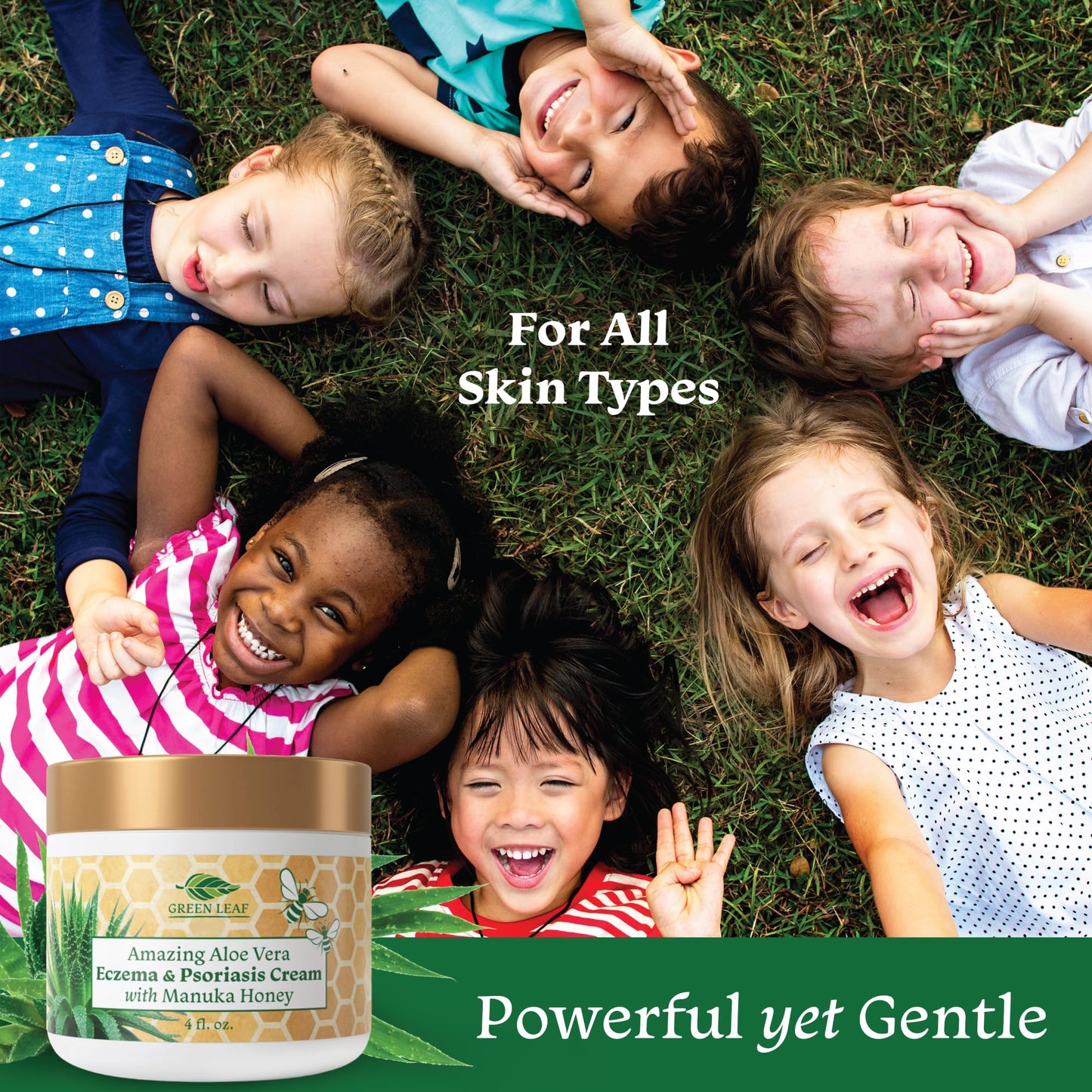 Green Leaf Naturals Manuka Honey Eczema Cream – Moisturizing Lotion for Dry Skin, Psoriasis Relief (16oz)