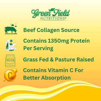 Greenfield Nutritions Halal Collagen Peptides 1500 mg Type I & III + Vitamin C 300 mg | 90 Capsules