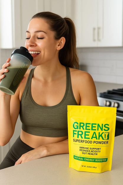 Pharmafreak Greens Freak – Sweet Apple Greens Powder with Spirulina & 30+ Ingredients