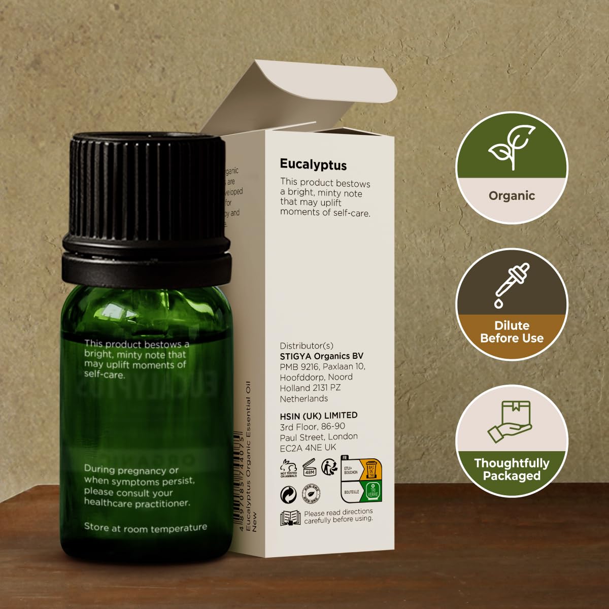 Gya Labs Organic Eucalyptus Essential Oil 0.34 fl oz – Skin, Hair, Diffuser