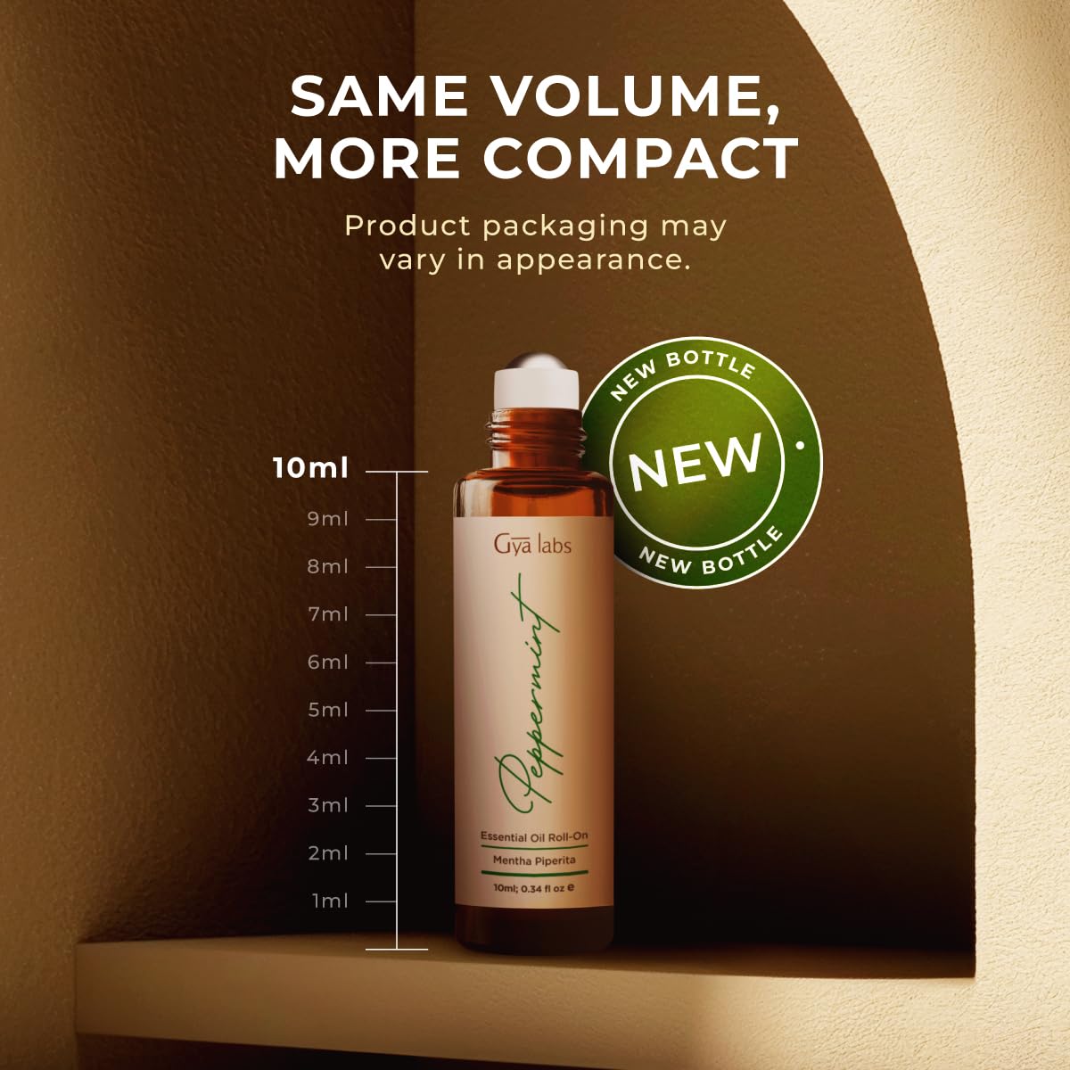 Gya Labs Peppermint Essential Oil Roll-On – 0.34 fl oz Travel Size